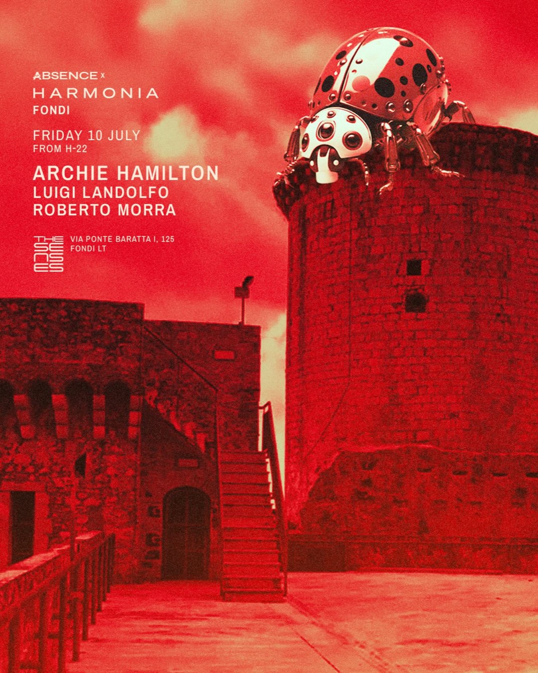 Locandina Harmonia The Sense · Gaeta 10 luglio 2026